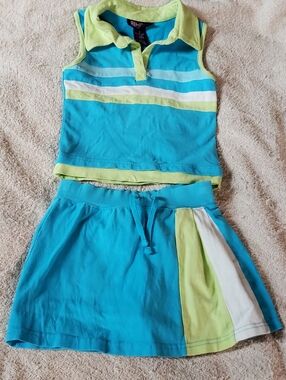 Beverly Hills Polo Club Turquoise Polo Top And Skort